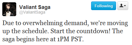 Valiant Saga Tweet