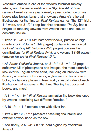 The Sky Art of Final Fantasy Description
