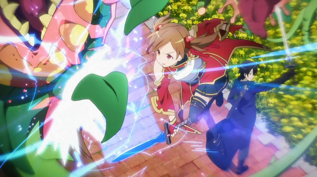 Sword Art Online Kirito and Silica Battle