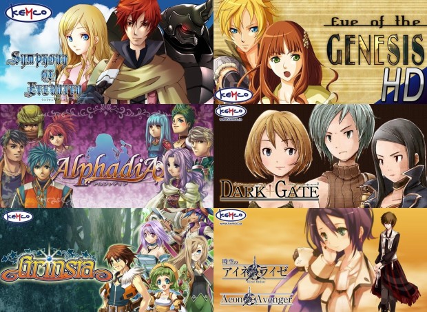 Some of Kemco's JRPGs. All these are on sale for US$0.99.