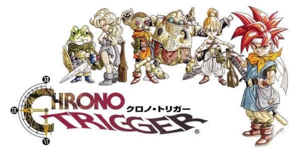 Chrono Trigger logo with characters Chrono Trigger
