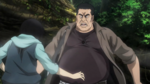 BTOOOM Kosuke Kira puts Imploder Bomb on Father BTOOOM!