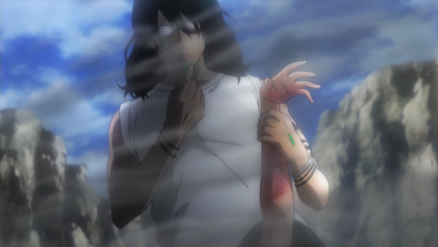 BTOOOM Sunglasses Guy claims dead woman's chip BTOOOM! Episode 3