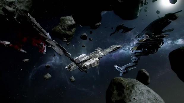 Hostile alien fighters on an intercept course