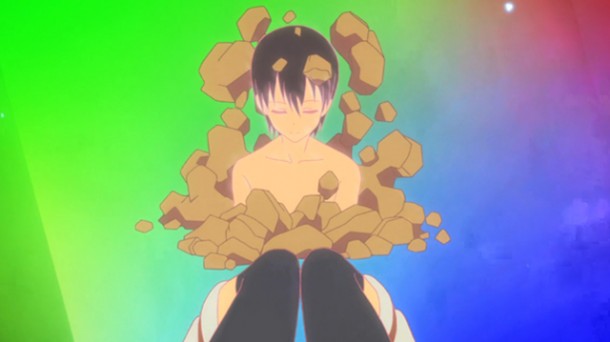 Shin Sekai Yori - Shun growing out of the ground. Shin Sekai Yori - Shun growing out of the ground.