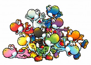 A gaggle of Yoshis