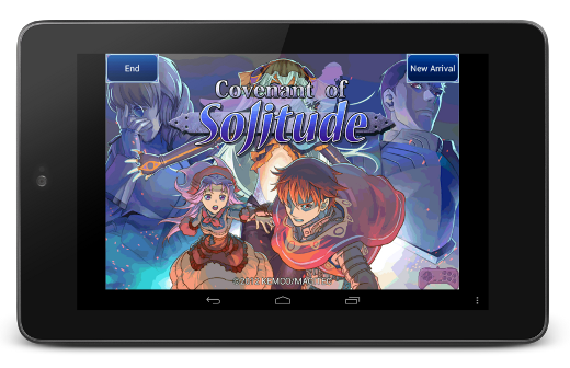 Covenant of Solitude—Title screen in device