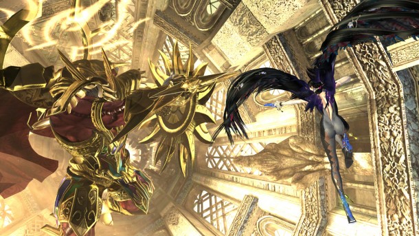 Bayonetta Fighting a Gold-Clad Villain | Bayonetta 2