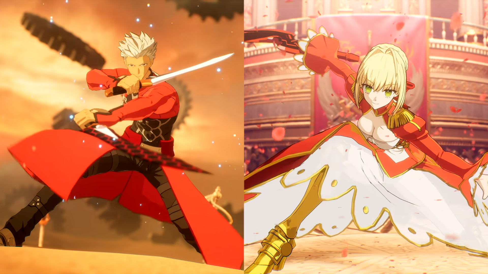 Fate/EXTRA Record Archer & Saber Character Introduction Trailers - oprainfall